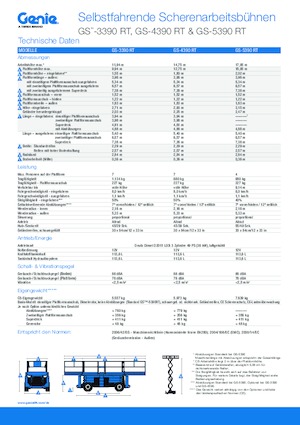 Piattaforme aeree verticali a pantografo su ruote Genie GS-5390