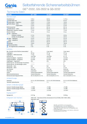 Piattaforme aeree verticali a pantografo su ruote Genie GS-3232 Hydraulic