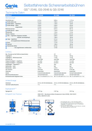 Piattaforme aeree verticali a pantografo su ruote Genie GS-3246