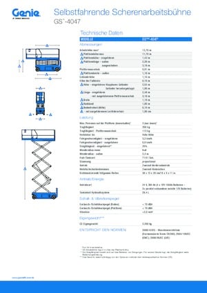 Piattaforme aeree verticali a pantografo su ruote Genie GS-4047