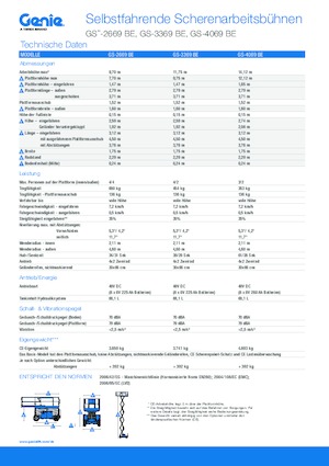 Piattaforme aeree verticali a pantografo su ruote Genie GS-3369 BE