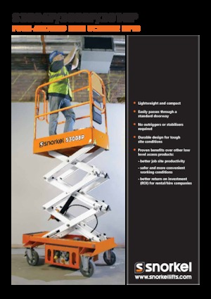 Piattaforme aeree verticali a pantografo su ruote Snorkel S3010P