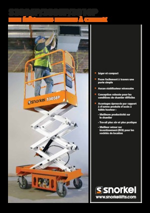 Piattaforme aeree verticali a pantografo su ruote Snorkel S3010P