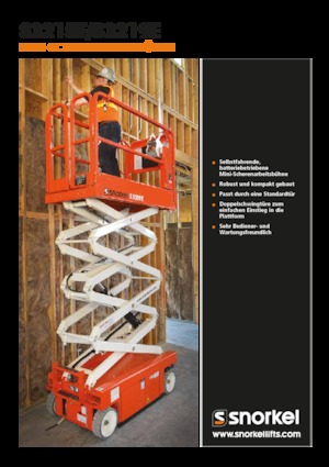 Piattaforme aeree verticali a pantografo su ruote Snorkel S3215E