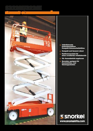 Piattaforme aeree verticali a pantografo su ruote Snorkel S3226E