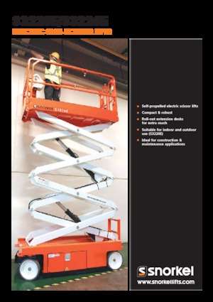 Piattaforme aeree verticali a pantografo su ruote Snorkel S3226E