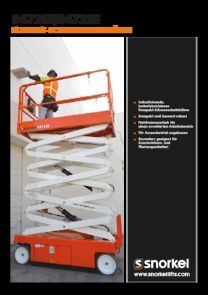 Piattaforme aeree verticali a pantografo su ruote Snorkel S4732E