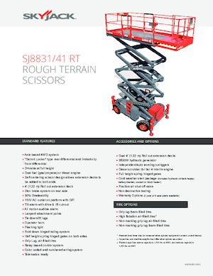 Piattaforme aeree verticali a pantografo su ruote Skyjack SJ 8841