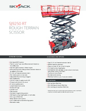 Piattaforme aeree verticali a pantografo su ruote Skyjack SJ 9250