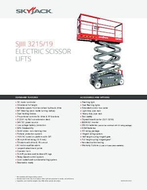 Piattaforme aeree verticali a pantografo su ruote Skyjack SJ III 3219