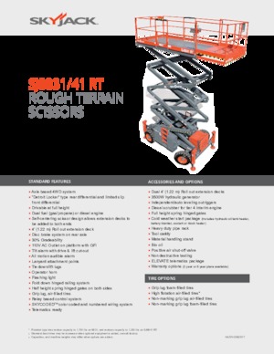 Piattaforme aeree verticali a pantografo su ruote Skyjack SJ8831 RT