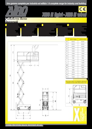 Piattaforme aeree verticali a pantografo su ruote AIRO XS8 E Light