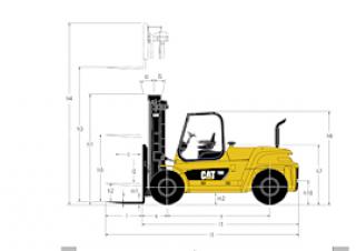 Caterpillar DP120N Dimensioni e grandezza