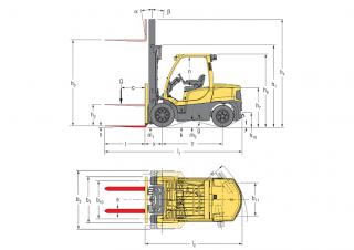 Hyster H4.5FT 6 Dimensioni e grandezza