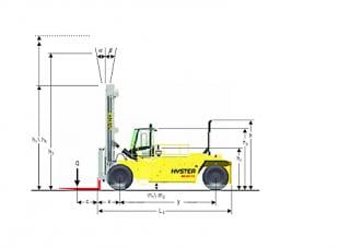 Hyster H48.00XM 12 Dimensioni e grandezza