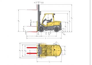 Hyster H5.0FT Dimensioni e grandezza