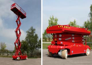 Piattaforme aeree a forbice Piattaforme aeree verticali a pantografo su ruote PB PB S101-12E