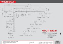 Gru a torre - rotazione alta Wolffkran 8540.20 cross