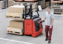 Transpallet elettr. a timone guida terra Linde T25